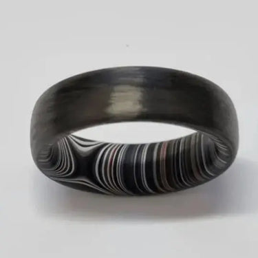 6mm Carbon Fibre Ring with Fordite Inner band